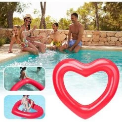BAICCCF Piscine Gonflable Anneaux De Natation Gonflables, 120 X 100 Cm En Forme De Cœur Pour Piscine, Flotteurs,tubes, Jouets De Fête Sur La Plage Pour Enfants,adultes -Piscine Soldes Boutique 60740356 2