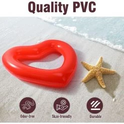 BAICCCF Piscine Gonflable Anneaux De Natation Gonflables, 120 X 100 Cm En Forme De Cœur Pour Piscine, Flotteurs,tubes, Jouets De Fête Sur La Plage Pour Enfants,adultes -Piscine Soldes Boutique 60740356 3