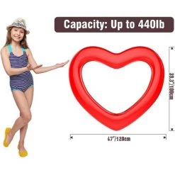 BAICCCF Piscine Gonflable Anneaux De Natation Gonflables, 120 X 100 Cm En Forme De Cœur Pour Piscine, Flotteurs,tubes, Jouets De Fête Sur La Plage Pour Enfants,adultes -Piscine Soldes Boutique 60740356 4