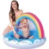 BAICCCF Piscine Enfant Piscine Gonflable 90CMX60CM Rainbow Blow Up Kiddie Pool Mini Piscine Gonflable Water Baby Shade Beach Tent Pool Portable Wading Pool Avec Canopy For Outdoor Backyard For Kids Toddler -Piscine Soldes Boutique 60740600 1