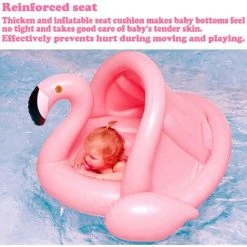 BAICCCF Piscine Enfant Flotteur De Piscine Pour Bébé Flamant Rose Avec Auvent Flotteurs De Natation Gonflables Pour Enfants, Flotteur De Piscine Pour Tout-petits -Piscine Soldes Boutique 60740601 5