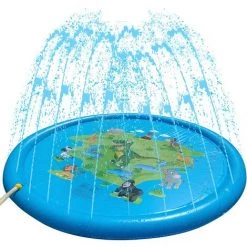 BAICCCF Piscine Gonflable Splash Pad Gonflable 170 Cm, Splash Water Pad Outdoor Pataugeoire, Splash Play Mat Water Toys Pour Enfants, Tout-petits, Bébés, Jeux Amusants à L'extérieur