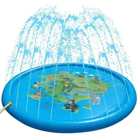 BAICCCF Piscine Gonflable Splash Pad Gonflable 170 Cm, Splash Water Pad Outdoor Pataugeoire, Splash Play Mat Water Toys Pour Enfants, Tout-petits, Bébés, Jeux Amusants à L'extérieur 3 BAICCCF Piscine Gonflable Splash Pad Gonflable 170 Cm, Splash Water Pad Outdoor Pataugeoire, Splash Play Mat Water Toys Pour Enfants, Tout-petits, Bébés, Jeux Amusants à L'extérieur