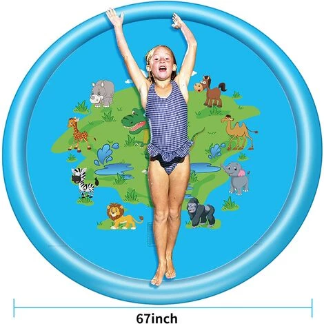 BAICCCF Piscine Gonflable Splash Pad Gonflable 170 Cm, Splash Water Pad Outdoor Pataugeoire, Splash Play Mat Water Toys Pour Enfants, Tout-petits, Bébés, Jeux Amusants à L'extérieur 4 BAICCCF Piscine Gonflable Splash Pad Gonflable 170 Cm, Splash Water Pad Outdoor Pataugeoire, Splash Play Mat Water Toys Pour Enfants, Tout-petits, Bébés, Jeux Amusants à L'extérieur – Image 2