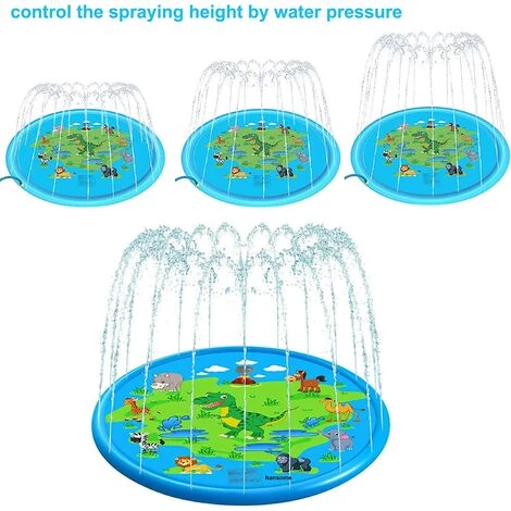 BAICCCF Piscine Gonflable Splash Pad Gonflable 170 Cm, Splash Water Pad Outdoor Pataugeoire, Splash Play Mat Water Toys Pour Enfants, Tout-petits, Bébés, Jeux Amusants à L'extérieur 5 BAICCCF Piscine Gonflable Splash Pad Gonflable 170 Cm, Splash Water Pad Outdoor Pataugeoire, Splash Play Mat Water Toys Pour Enfants, Tout-petits, Bébés, Jeux Amusants à L'extérieur – Image 3