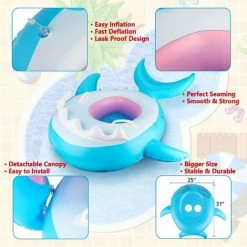 BAICCCF Piscine Enfant Flotteur De Piscine Pour Bébé Flotteur De Natation Avec Auvent Gonflable Floatie Swim Ring Pour Enfants âgés De 9 à 36 Mois -Piscine Soldes Boutique 60740732 5