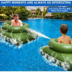 BAICCCF Piscine Enfant Flotteur De Réservoir Gonflable Avec Canon à Eau Gicler Pistolet à Eau Jouet Flotteur De Réservoir De Piscine Pour Enfants Adulte été Piscine Fête -Piscine Soldes Boutique 60740882 3