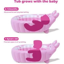 BAICCCF Piscine Enfant Baignoire Gonflable Pour Bébé, Baignoires Portables Pour Bébé Pour Nouveau-né à Tout-petit, Baignoire De Voyage, Baignoire Gonflable Pour Bébé De 6 Mois. -Piscine Soldes Boutique 60740892 3