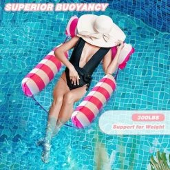 BAICCCF Lot De 2 Piscine Gonflable Hamacs Flottants Pour Piscine, Chaise Flottante Pour Piscine, Hamac Gonflable 4 En 1 (selle, Chaise Longue, Hamac, Dériveur) -Piscine Soldes Boutique 60741024 5