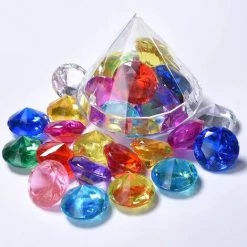 BAICCCF Piscine Gonflable Ensemble De 10 Gros Diamants Colorés Jouet De Piscine De Gemme De Plongée Avec Grande Boîte De Diamants Ensemble De Jouets De Plongée De Gemme De Natation D'été Ensemble De Jouets De Plongée