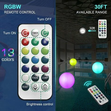 BAICCCF Piscine Gonflable Lot De 2 Ballons Gonflables Lumineux 40 Cm Avec Télécommande 13 Couleurs 4 Modes De Jeu De Plage Pour Piscine 7 BAICCCF Piscine Gonflable Lot De 2 Ballons Gonflables Lumineux 40 Cm Avec Télécommande 13 Couleurs 4 Modes De Jeu De Plage Pour Piscine – Image 5