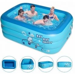 QERSTA Jardin Piscine Piscine Gonflable Familiale De Grande Taille, Piscine D'été Gonflable, Jardin D'intérieur Et Extérieur -Piscine Soldes Boutique 61062317 5