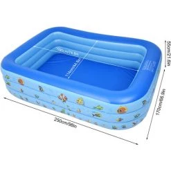 LIFCAUSAL Piscine Gonflable Piscine Gonflable Rectangulaire à 3 Niveaux Pour Enfants Sea World Series Piscine Centre De Natation Intérieur Et Extérieur 250*170*55cm -Piscine Soldes Boutique 61126764 5