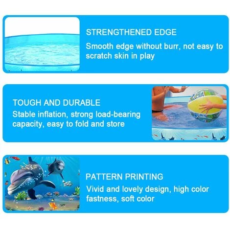 LIFCAUSAL Jouet D'enfant De Piscine Extérieure De Matelas Gonflable De Lastics D'enfants Extérieurs Portatifs 4 LIFCAUSAL Jouet D'enfant De Piscine Extérieure De Matelas Gonflable De Lastics D'enfants Extérieurs Portatifs – Image 2