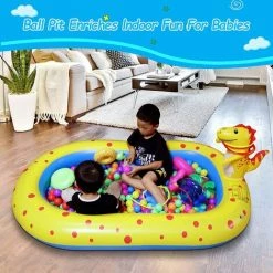 TANCYCO Piscine D'arrosage Pour Enfants, Piscine D'arrosage Gonflable Dinosaure 3 En 1 Pour Tout-petits Intérieur Et Extérieur, Grande Taille Arroseur Splash Pad été Jouets D'eau Pour Jardin, Fête, Jardin, Plage -Piscine Soldes Boutique 61346197 2