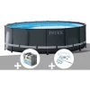 Kit Piscine Tubulaire Intex Ultra XTR Frame Ronde 4,27 X 1,22 M + Bâche à Bulles + Kit D'entretien - Gris -Piscine Soldes Boutique 61409305 1