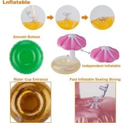 LIFCAUSAL Lot De 14 Porte-gobelets Gonflables Avec 1 Pompe à Air, Jolis Sous-verres Pour Décorations De Fête De Piscine D'été, Jouets De Baignoire Amusants Pour Enfants. 9 LIFCAUSAL Lot De 14 Porte-gobelets Gonflables Avec 1 Pompe à Air, Jolis Sous-verres Pour Décorations De Fête De Piscine D'été, Jouets De Baignoire Amusants Pour Enfants. -Piscine Soldes Boutique 63746023 3