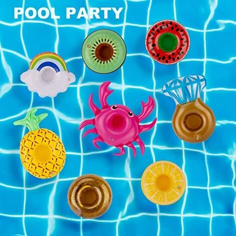 LIFCAUSAL Lot De 14 Porte-gobelets Gonflables Avec 1 Pompe à Air, Jolis Sous-verres Pour Décorations De Fête De Piscine D'été, Jouets De Baignoire Amusants Pour Enfants. 7 LIFCAUSAL Lot De 14 Porte-gobelets Gonflables Avec 1 Pompe à Air, Jolis Sous-verres Pour Décorations De Fête De Piscine D'été, Jouets De Baignoire Amusants Pour Enfants. – Image 5