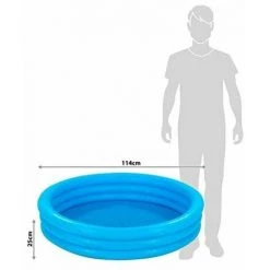 SINCèREETALI Piscine Familiale Gonflable à Trois Anneaux Piscine Pour Enfants Piscine Familiale (Bleu - 114 Cm X 25 Cm) -Piscine Soldes Boutique 63821999 3
