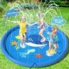 FOZIY Tapis Enfant De Jet D'eau 170CM PVC Tapis De Pulvérisation D'éclaboussure D'eau Piscine De Jeux Natte Et Avec Jet Fontaine Pour Enfant,Splash Sprinkle Play Pad Mat Garçons Et Filles (Bleu)，Fonepro