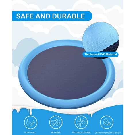 JUNJUN-Piscine Pour Chien Pour Grands Et Petits Chiens, 67in Piscine Pliable Pour Chien, Jouets D'eau Antidérapants épais Pour Chien, Tampon D'arrosage Durable Et Respectueux De L'environnement 4 JUNJUN-Piscine Pour Chien Pour Grands Et Petits Chiens, 67in Piscine Pliable Pour Chien, Jouets D'eau Antidérapants épais Pour Chien, Tampon D'arrosage Durable Et Respectueux De L'environnement – Image 2