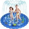 JUNJUN-Tapis Enfant De Jet D'eau, 170cm PVC Durable Antidérapant Tapis De Pulvérisation D'éclaboussure D'eau Eau Piscine, Jeu D'eau Extérieurs Jouets Pour Filles Et Garçons
