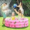 ROSIER Piscine Gonflable Enfant, Ronde Ocean Life Épaissi Piscine Gonflable Familiale Baignoire Pataugeoire Gonflable Pour Jardins Et Faire, 3 Boudins Diamètre 100 Cm Hauteur 35 Cm,Rose,—VEBTles -Piscine Soldes Boutique 63909403 1