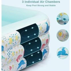 BAICCCF Piscine Enfant Piscine Gonflable Pour Enfants 200 X 140 X 60 Cm Pour Jardin, Jardin, Jardin, Piscine Gonflable Aonesy Pour Enfants, Adultes, Tout-petits, Piscine D'été Familiale -Piscine Soldes Boutique 63952771 3