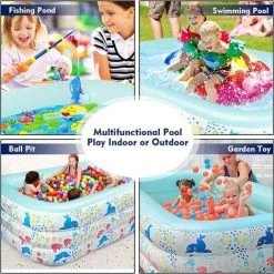 BAICCCF Piscine Enfant Piscine Gonflable Pour Enfants 180 X 130 X 60 Cm Pour Jardin, Arrière-cour, Piscine Gonflable Aonesy Pour Enfants, Adultes, Tout-petits, Piscine D'été Familiale -Piscine Soldes Boutique 63952773 5