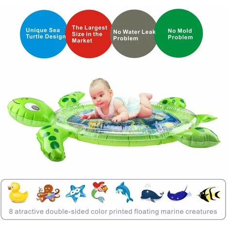 BAICCCF Piscine Enfant Tummy Time Mat Tapis D'eau Pour Bébé De Qualité Supérieure Gonflable Conception De Tortue Brevetée Pour Bébé 6 BAICCCF Piscine Enfant Tummy Time Mat Tapis D'eau Pour Bébé De Qualité Supérieure Gonflable Conception De Tortue Brevetée Pour Bébé – Image 4