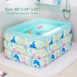 BAICCCF Piscine Enfant Piscine Gonflable Pour Enfants 150 * 100 * 60CM Piscine Pour Enfants Piscine Hors Sol Cour Jardin Extérieur Intérieur Pour Âge 3+ Enfants Adultes -Piscine Soldes Boutique 63952791 4