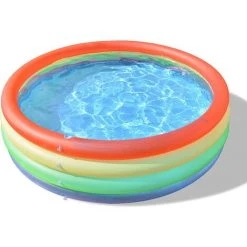 BAICCCF Piscine Enfant Piscine Gonflable Pour Enfants 150 X 40 Cm Portable 4 Anneaux Bébé Enfants Piscine D'eau Pour Nourrissons Enfants Tout-petits Piscines Rondes Pour Plage Intérieur Extérieur Jardin Arrière-cour