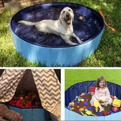 TANCYCO Piscine Pliable En PVC Pour Chien, Chat, Animal De Compagnie, Piscine Pour Chien, Baignoire Pour Enfants, Bassin D'eau Pour Chiens, Chats Et Enfants En été, 100 X 30 Cm. -Piscine Soldes Boutique 63964061 2