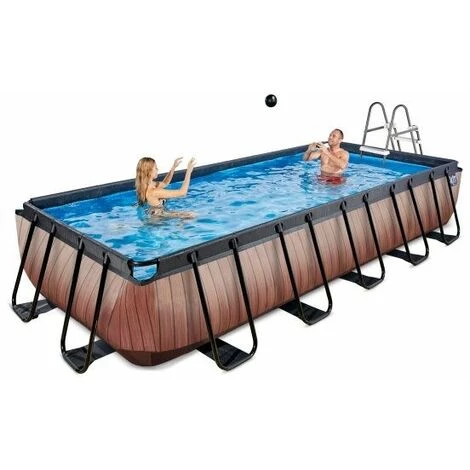 EXIT TOYS EXIT Wood Zwembad 540x250x100cm Met Zandfilterpomp - Bruin 5 EXIT TOYS EXIT Wood Zwembad 540x250x100cm Met Zandfilterpomp - Bruin – Image 3