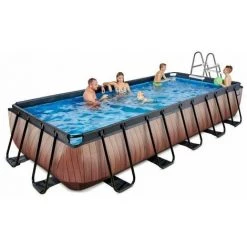 EXIT TOYS EXIT Wood Zwembad 540x250x100cm Met Zandfilterpomp - Bruin 11 EXIT TOYS EXIT Wood Zwembad 540x250x100cm Met Zandfilterpomp - Bruin -Piscine Soldes Boutique 64076326 5