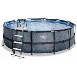 EXIT TOYS EXIT Stone Zwembad ø450x122cm Met Filterpomp - Grijs