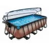 EXIT TOYS EXIT Wood Zwembad 400x200x100cm Met Overkapping En Zandfilter- En Warmtepomp - Bruin