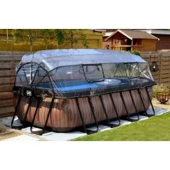 EXIT TOYS EXIT Wood Zwembad 400x200x100cm Met Overkapping En Zandfilter- En Warmtepomp - Bruin -Piscine Soldes Boutique 64076346 5