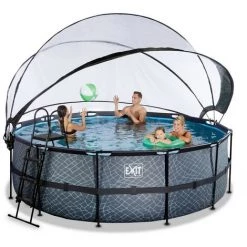 EXIT TOYS EXIT Stone Zwembad ø427x122cm Met Overkapping En Zandfilter- En Warmtepomp - Grijs 9 EXIT TOYS EXIT Stone Zwembad ø427x122cm Met Overkapping En Zandfilter- En Warmtepomp - Grijs -Piscine Soldes Boutique 64076359 3