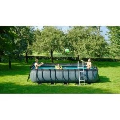 EXIT TOYS EXIT Wood Zwembad 540x250x122cm Met Zandfilterpomp - Bruin -Piscine Soldes Boutique 64076372 3