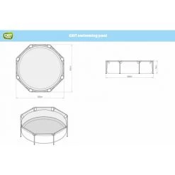 EXIT TOYS EXIT Stone Zwembad ø300x76cm Met Filterpomp - Grijs -Piscine Soldes Boutique 64076375 4