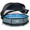 EXIT TOYS EXIT Stone Zwembad ø300x76cm Met Overkapping, Schaduwdoek En Filterpomp - Grijs -Piscine Soldes Boutique 64076424 1