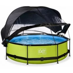 EXIT TOYS EXIT Lime Zwembad ø300x76cm Met Overkapping, Schaduwdoek En Filterpomp - Groen