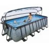 EXIT TOYS EXIT Stone Zwembad 540x250x122cm Met Overkapping En Zandfilterpomp - Grijs -Piscine Soldes Boutique 64076504 1
