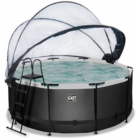 EXIT TOYS EXIT Black Leather Zwembad ø360x122cm Met Overkapping En Zandfilterpomp - Zwart 3 EXIT TOYS EXIT Black Leather Zwembad ø360x122cm Met Overkapping En Zandfilterpomp - Zwart