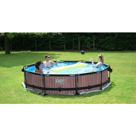 EXIT TOYS EXIT Stone Zwembad ø360x76cm Met Filterpomp - Grijs 5 EXIT TOYS EXIT Stone Zwembad ø360x76cm Met Filterpomp - Grijs – Image 3