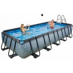 EXIT TOYS EXIT Stone Zwembad 540x250x100cm Met Filterpomp - Grijs -Piscine Soldes Boutique 64076521 4
