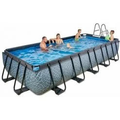 EXIT TOYS EXIT Stone Zwembad 540x250x100cm Met Filterpomp - Grijs -Piscine Soldes Boutique 64076521 5