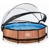 EXIT TOYS EXIT Wood Zwembad ø300x76cm Met Overkapping En Filterpomp - Bruin 1 EXIT TOYS EXIT Wood Zwembad ø300x76cm Met Overkapping En Filterpomp - Bruin -Piscine Soldes Boutique 64076523 1