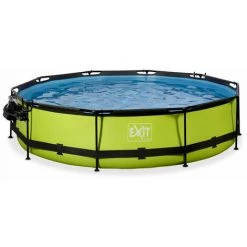 EXIT TOYS EXIT Lime Zwembad ø360x76cm Met Overkapping, Schaduwdoek En Filterpomp - Groen -Piscine Soldes Boutique 64076546 3
